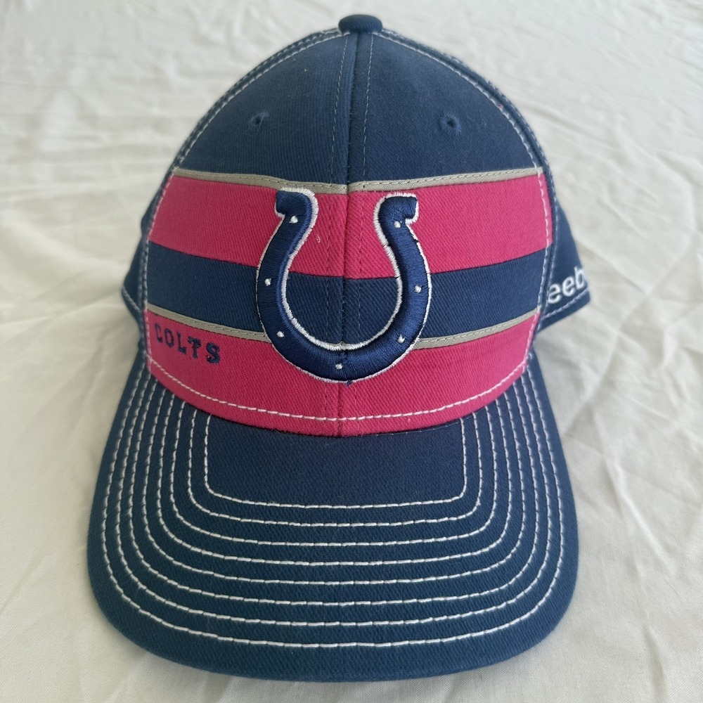 Women's Reebok Indianapolis Colts Breast Cancer Ribbon Pink Flex Fit Cap Hat S/M